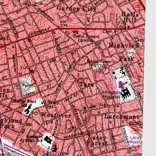 Topographic Map of Tara, VA
