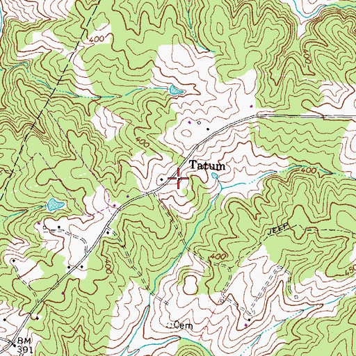 Topographic Map of Tatum, VA
