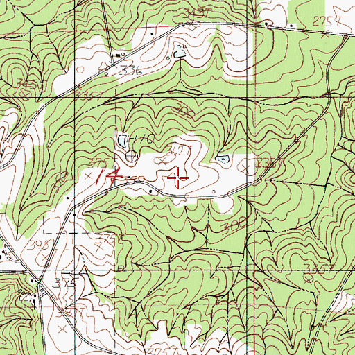 Topographic Map of Hall Cemetery, AL