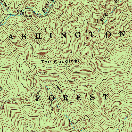 Topographic Map of The Cardinal, VA