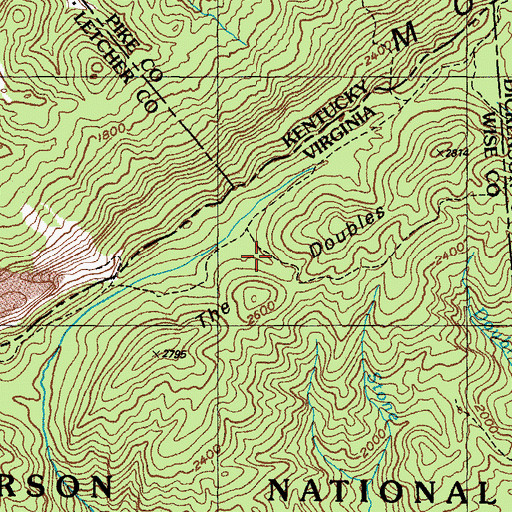 Topographic Map of The Doubles, VA