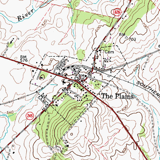 Topographic Map of The Plains, VA