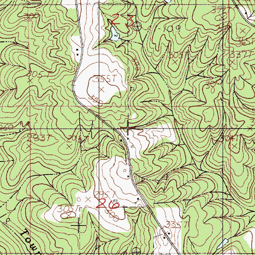 Topographic Map of Hall Cemetery, AL