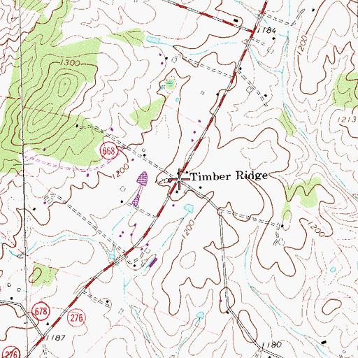 Topographic Map of Timber Ridge, VA