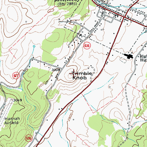 Topographic Map of Trimble Knob, VA