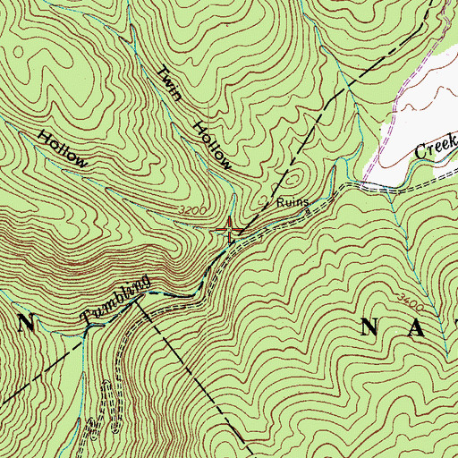 Topographic Map of Twin Hollow, VA
