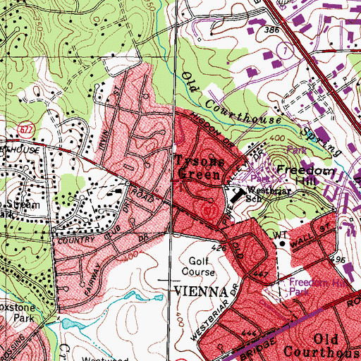 Topographic Map of Tysons Green, VA