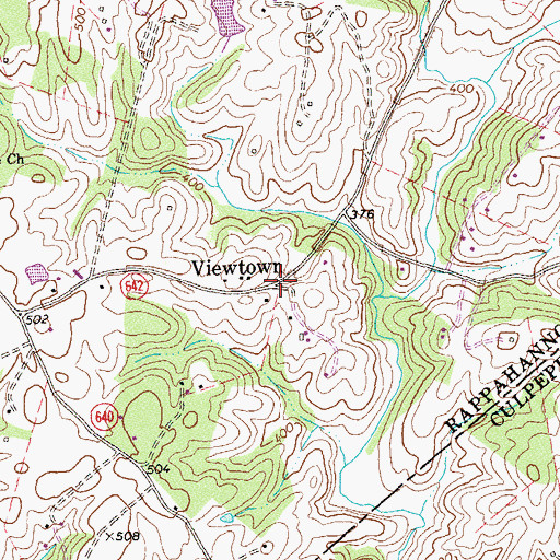 Topographic Map of Viewtown, VA