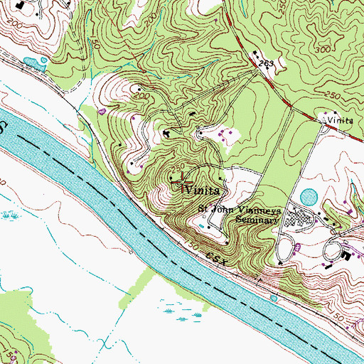 Topographic Map of Vinita, VA
