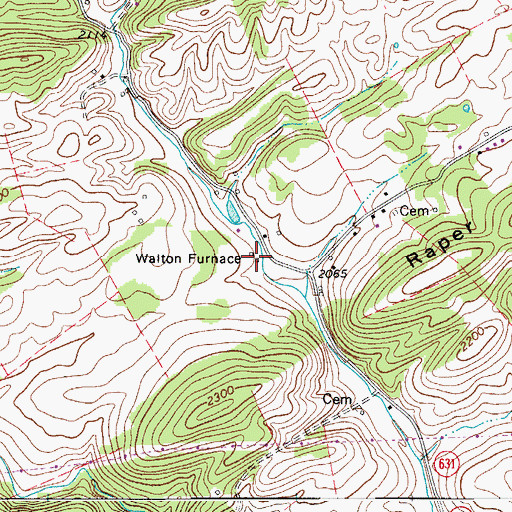 Topographic Map of Walton Furnace, VA