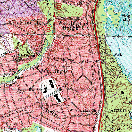 Topographic Map of Wellington, VA