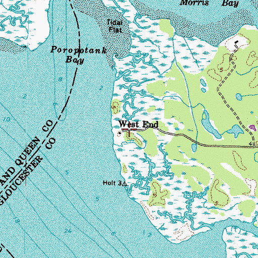 Topographic Map of West End, VA