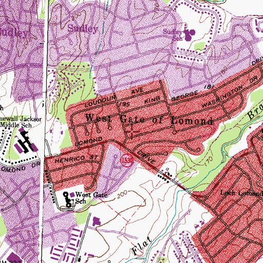 Topographic Map of West Gate of Lomond, VA