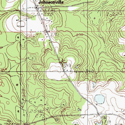 Topographic Map of Johnston Cemetery, AL