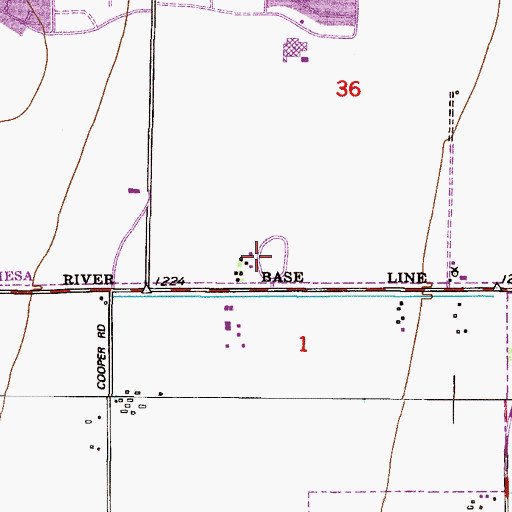 Topographic Map of Queen of Heaven Cemetery, AZ