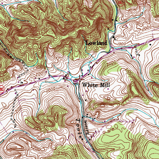 Topographic Map of White Mill, VA