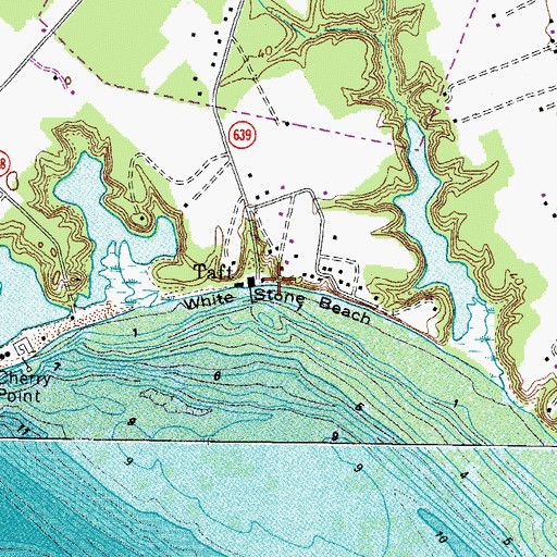 Topographic Map of White Stone Beach, VA