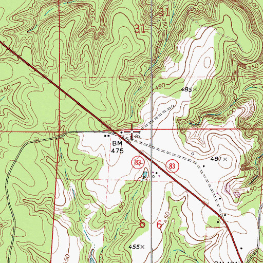 Topographic Map of Kaiser Cemetery, AL