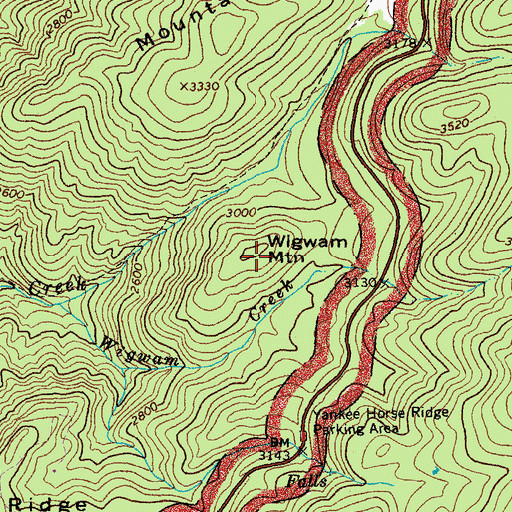 Topographic Map of Wigwam Mountain, VA