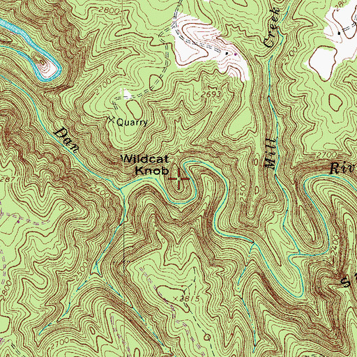 Topographic Map of Wildcat Knob, VA