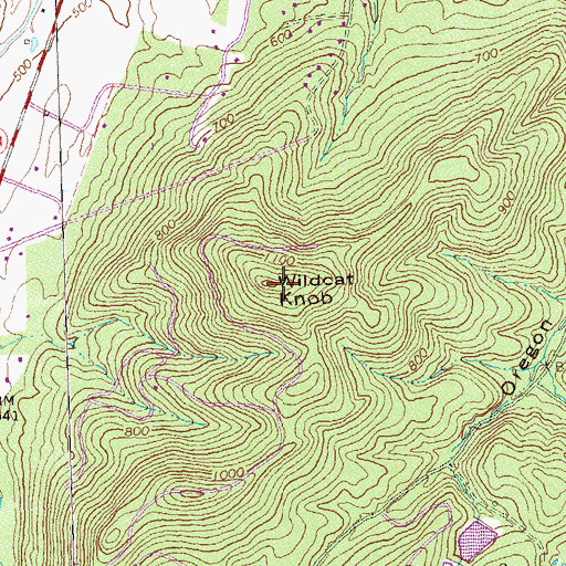 Topographic Map of Wildcat Knob, VA