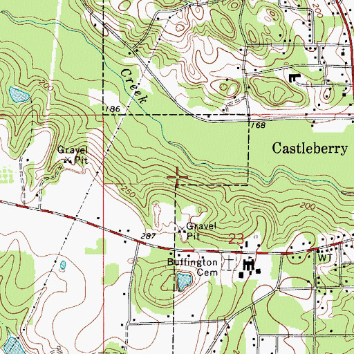 Topographic Map of Marietta Cemetery, AL