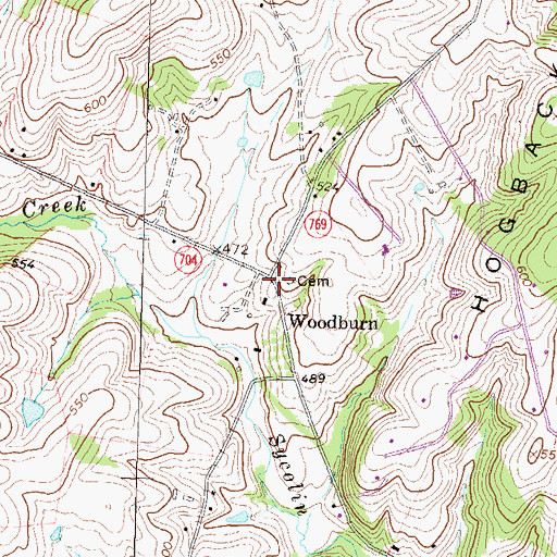 Topographic Map of Woodburn, VA