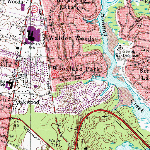 Topographic Map of Woodland Park, VA