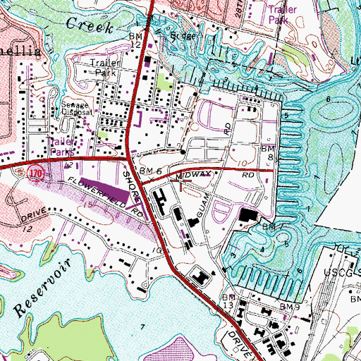 Topographic Map of Little Creek, VA