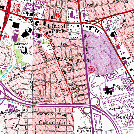 Topographic Map of Oakwood, VA
