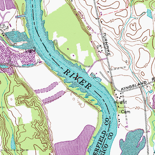 Topographic Map of Kingsland Reach, VA