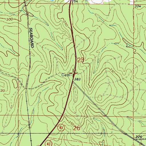 Topographic Map of Morris Cemetery, AL