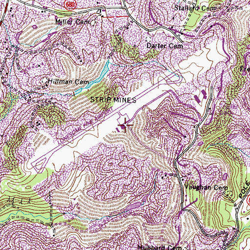 Topographic Map of Lonesome Pine Airport, VA