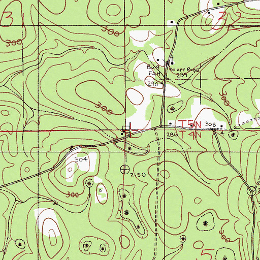 Topographic Map of Mount Olive Church, AL