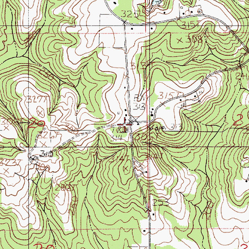 Topographic Map of Mount Union Cemetery, AL