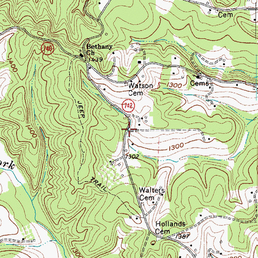 Topographic Map of Junta (historical), VA