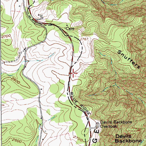 Topographic Map of Pine Spur Gap, VA