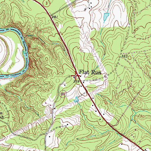Topographic Map of Flat Run Baptist Church, VA