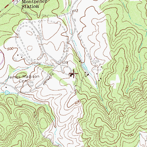 Topographic Map of Montpelier, VA