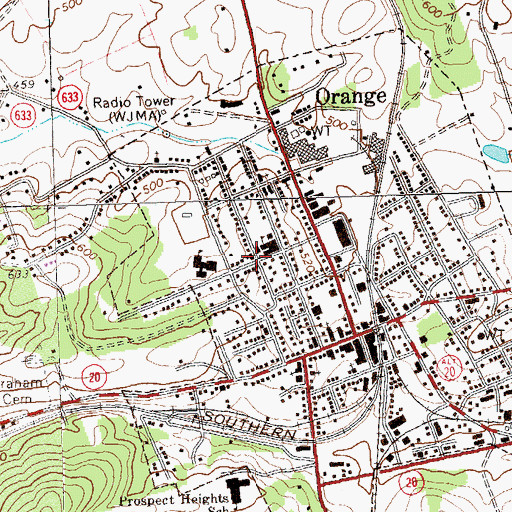 Topographic Map of Orange Seventh Day Adventist Church, VA