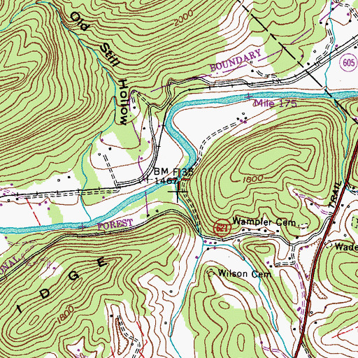 Topographic Map of Buck Creek, VA