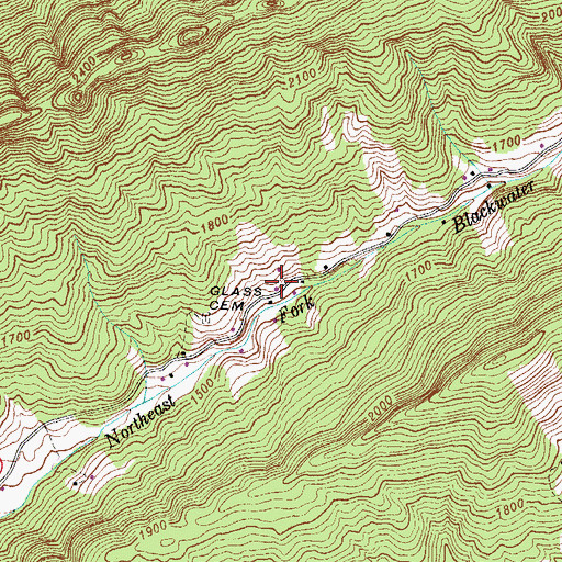 Topographic Map of Cedar Front School (historical), VA