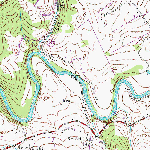 Topographic Map of De Busk Ford, VA