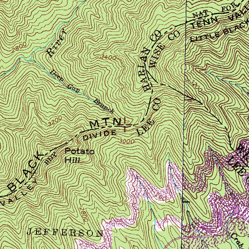 Topographic Map of Deep Gap, VA