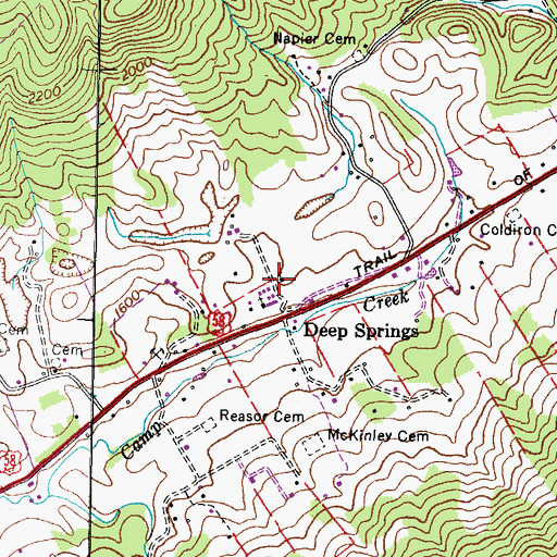 Topographic Map of Deep Spring School (historical), VA