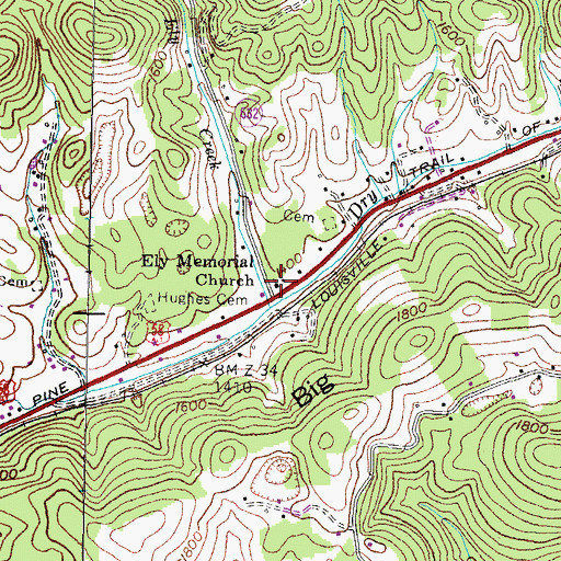 Topographic Map of Dry School (historical), VA