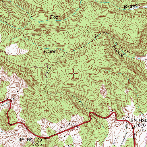 Topographic Map of Eliza Knob, VA