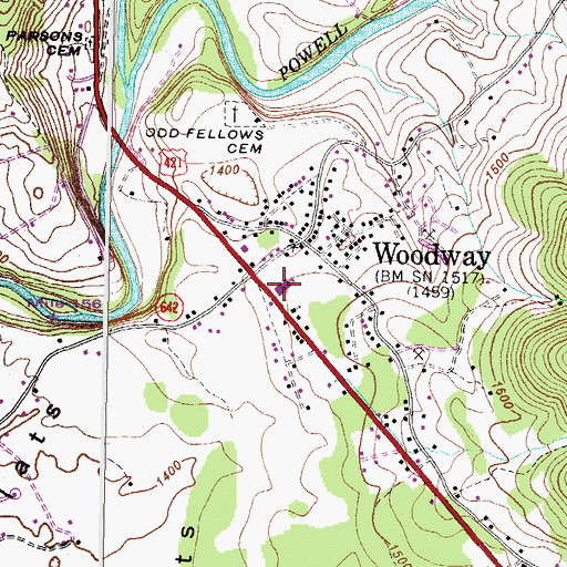 Topographic Map of Elk Knob Elementary School, VA