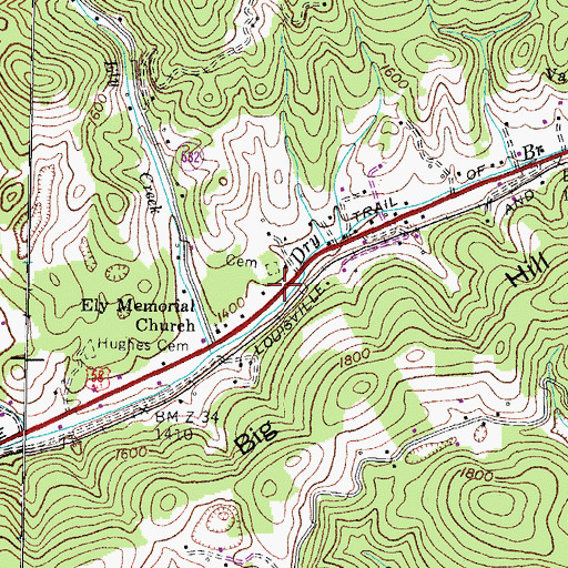 Topographic Map of Ely, VA