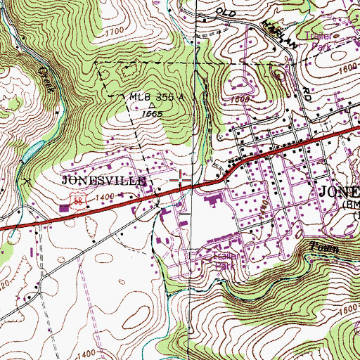 Topographic Map of Faith Baptist Church, VA